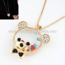 Lovely little bear temperament frozen necklace with long chain